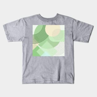 Modern Geometric Pattern Mint Sage Serene Style Kids T-Shirt